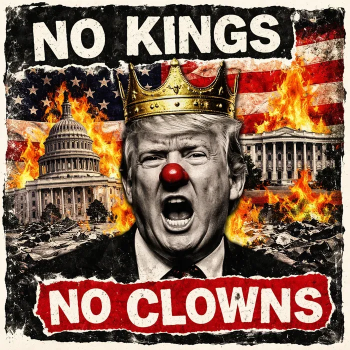 Cover art for the album No Kings, No Clowns