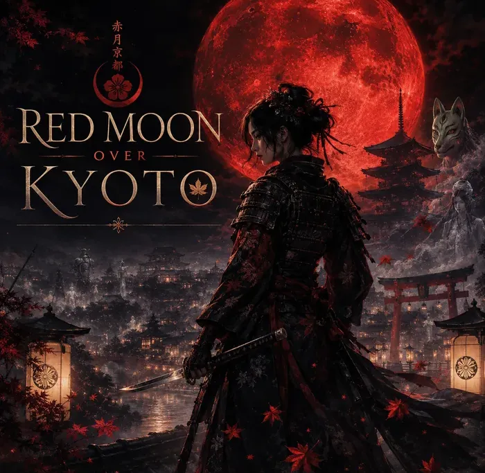 Cover art for the album Red Moon Over Kyoto